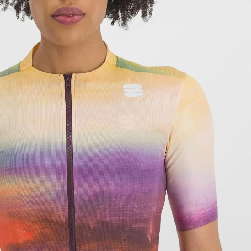 Maglia ciclismo SPORTFUL FLOW SUPERGIARA JERSEY (CARMINE ROSE YELLOW Donna)