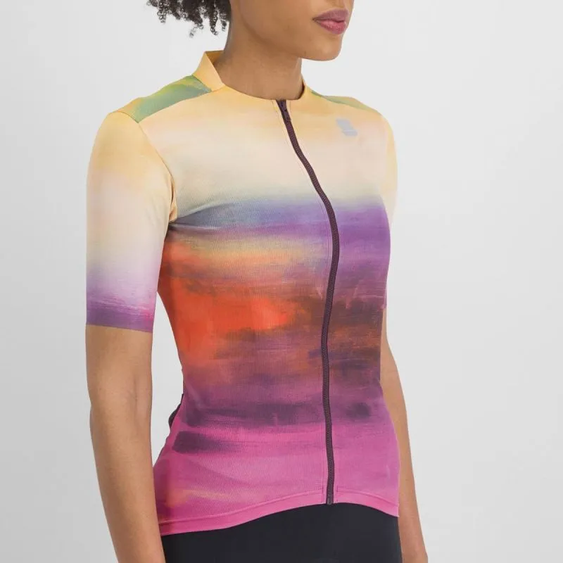 Maglia ciclismo SPORTFUL FLOW SUPERGIARA JERSEY (CARMINE ROSE YELLOW Donna)