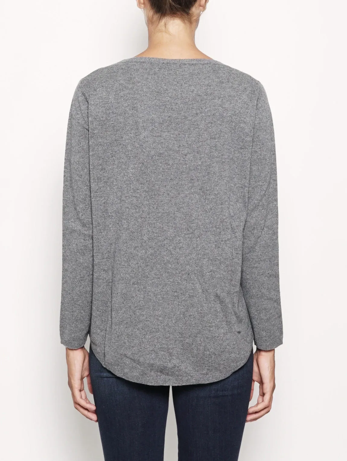 Maglia con Orlo Asimmetrico Grigio