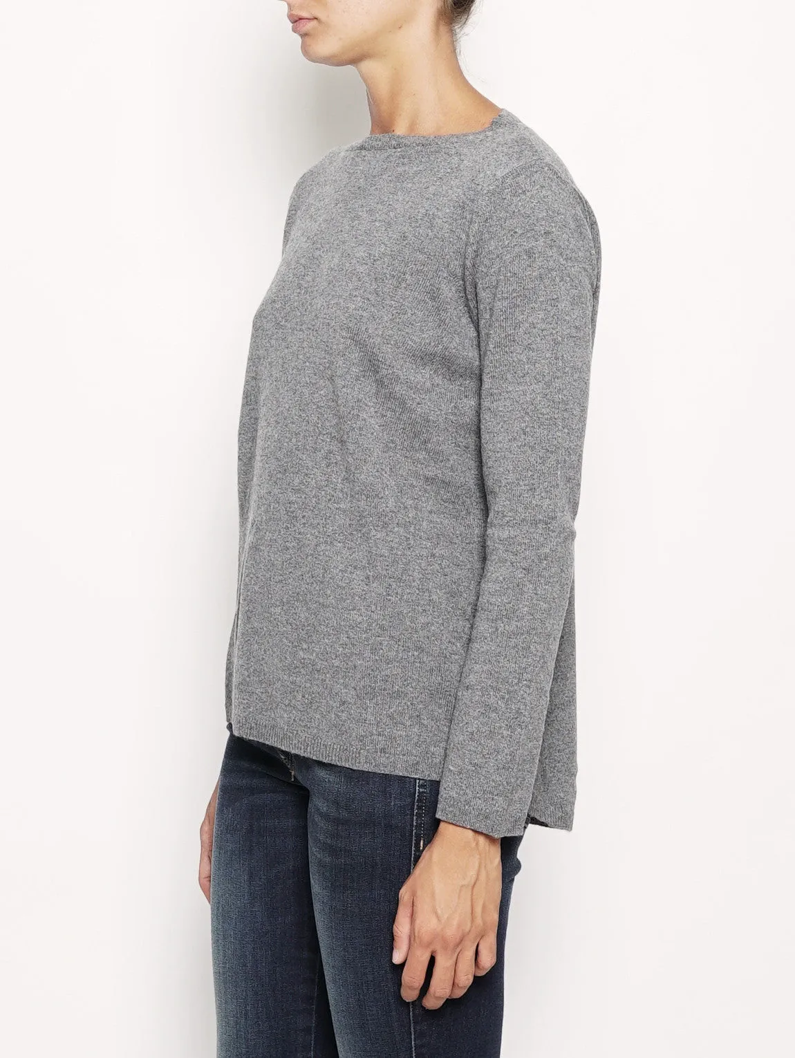 Maglia con Orlo Asimmetrico Grigio