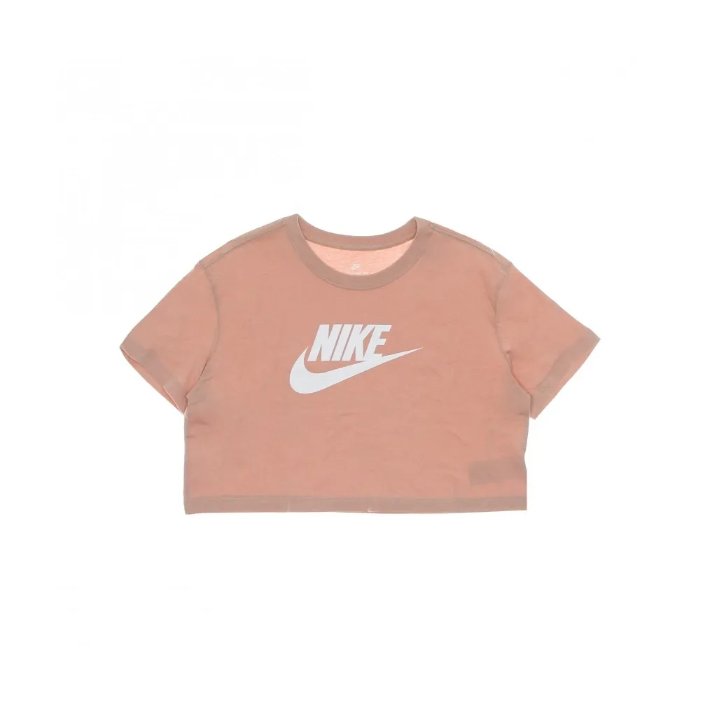 maglietta corta donna essential crop icon tee ROSE WHISPER/WHITE