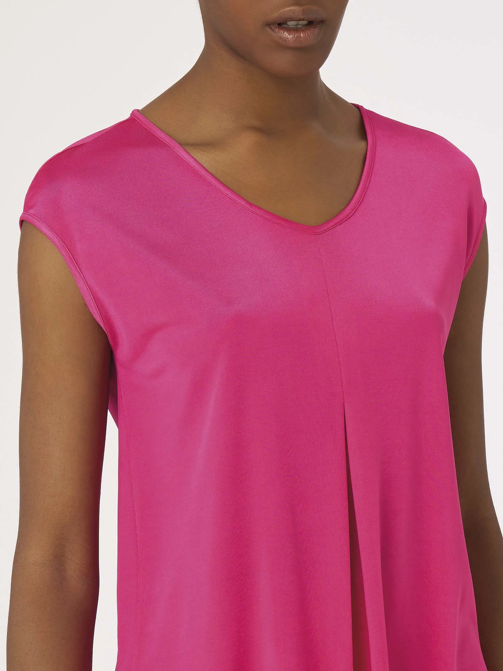 Maglietta in Satin Jersey - Pink Yarrow