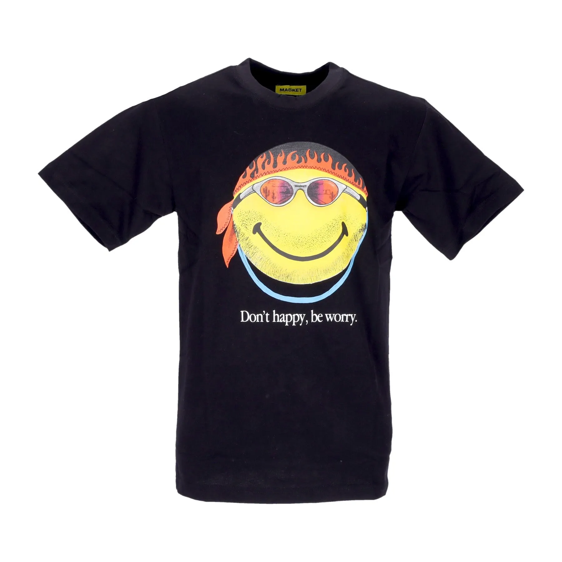 Maglietta Uomo Don't Happy Be Worry Tee X Smiley Black