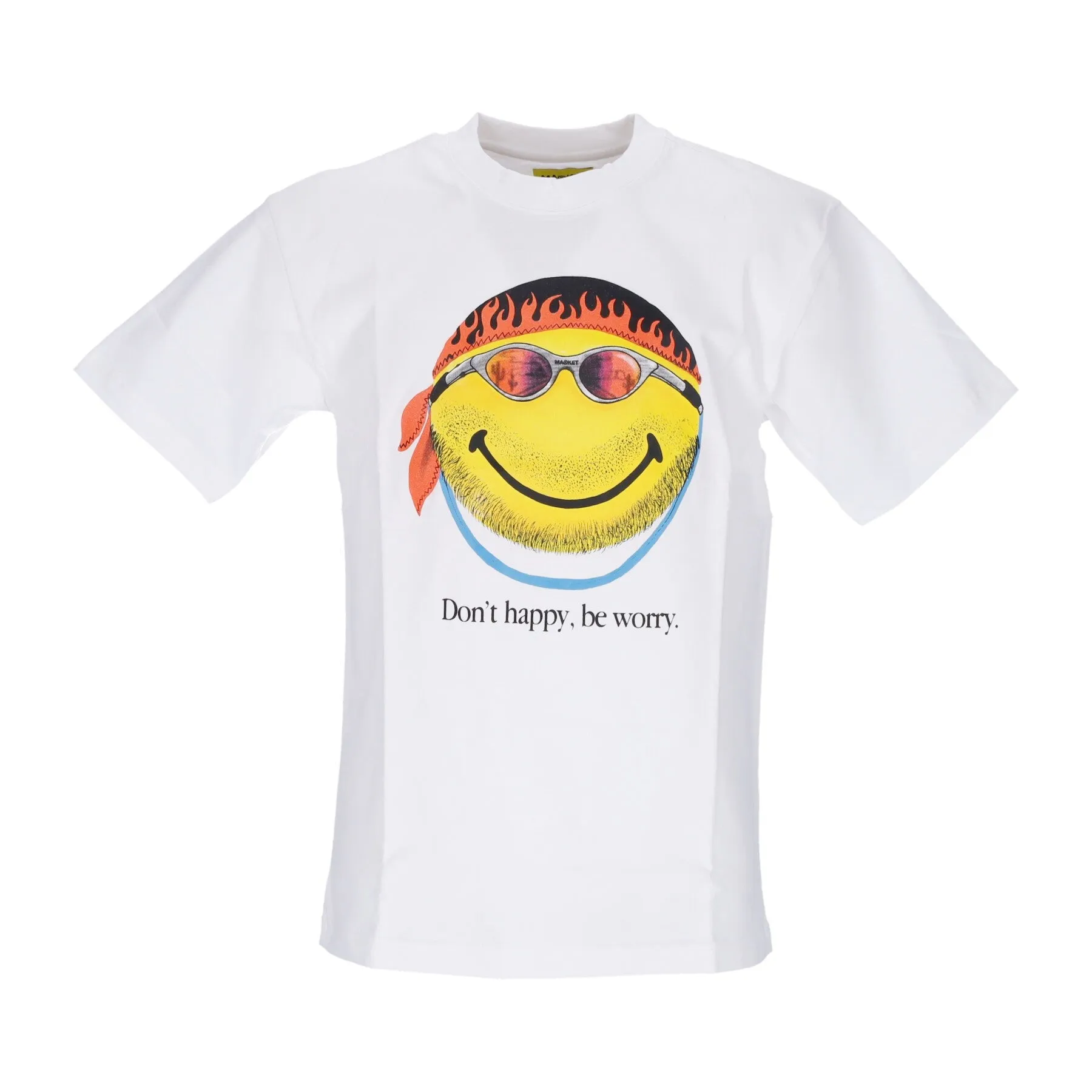 Maglietta Uomo Don't Happy Be Worry Tee X Smiley White