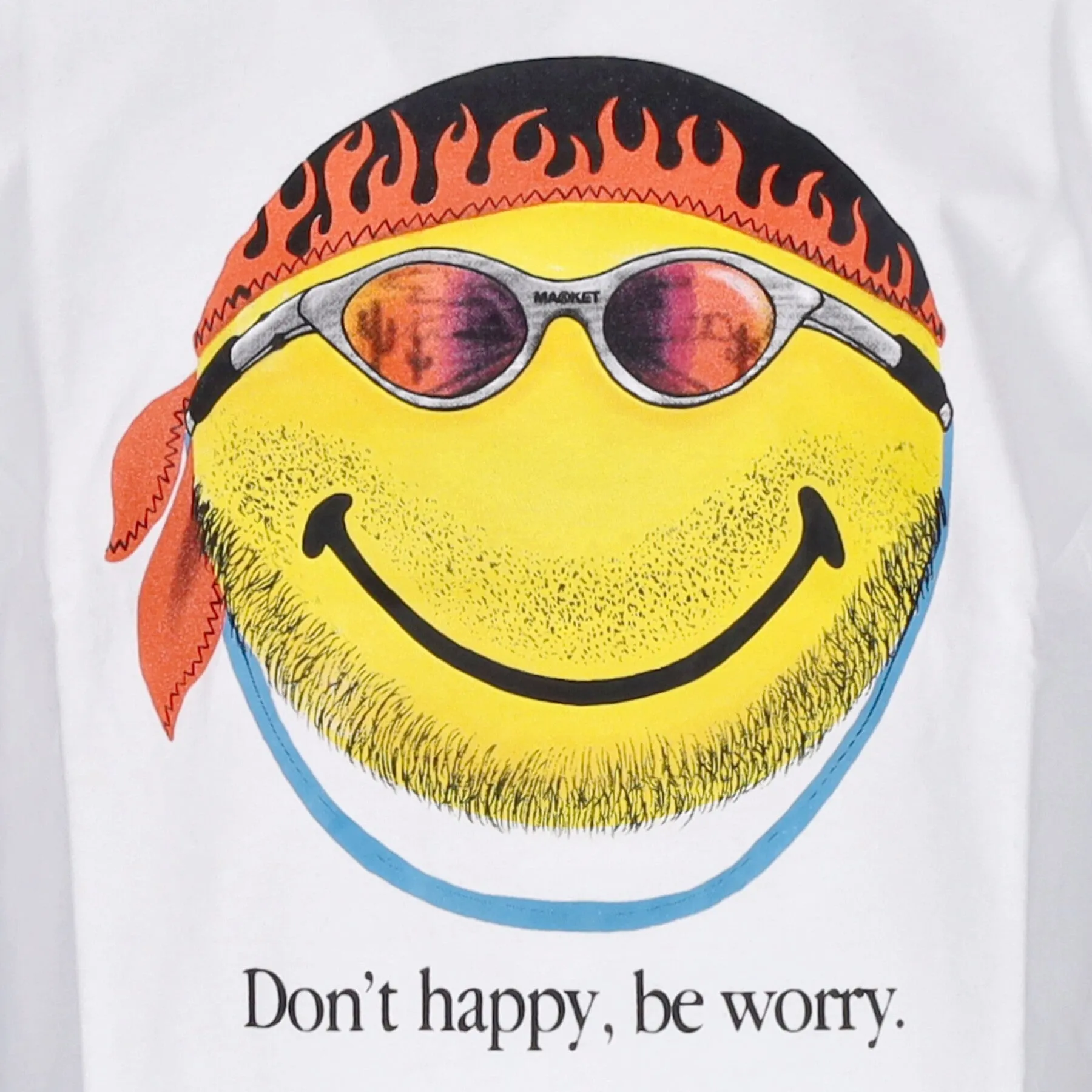 Maglietta Uomo Don't Happy Be Worry Tee X Smiley White