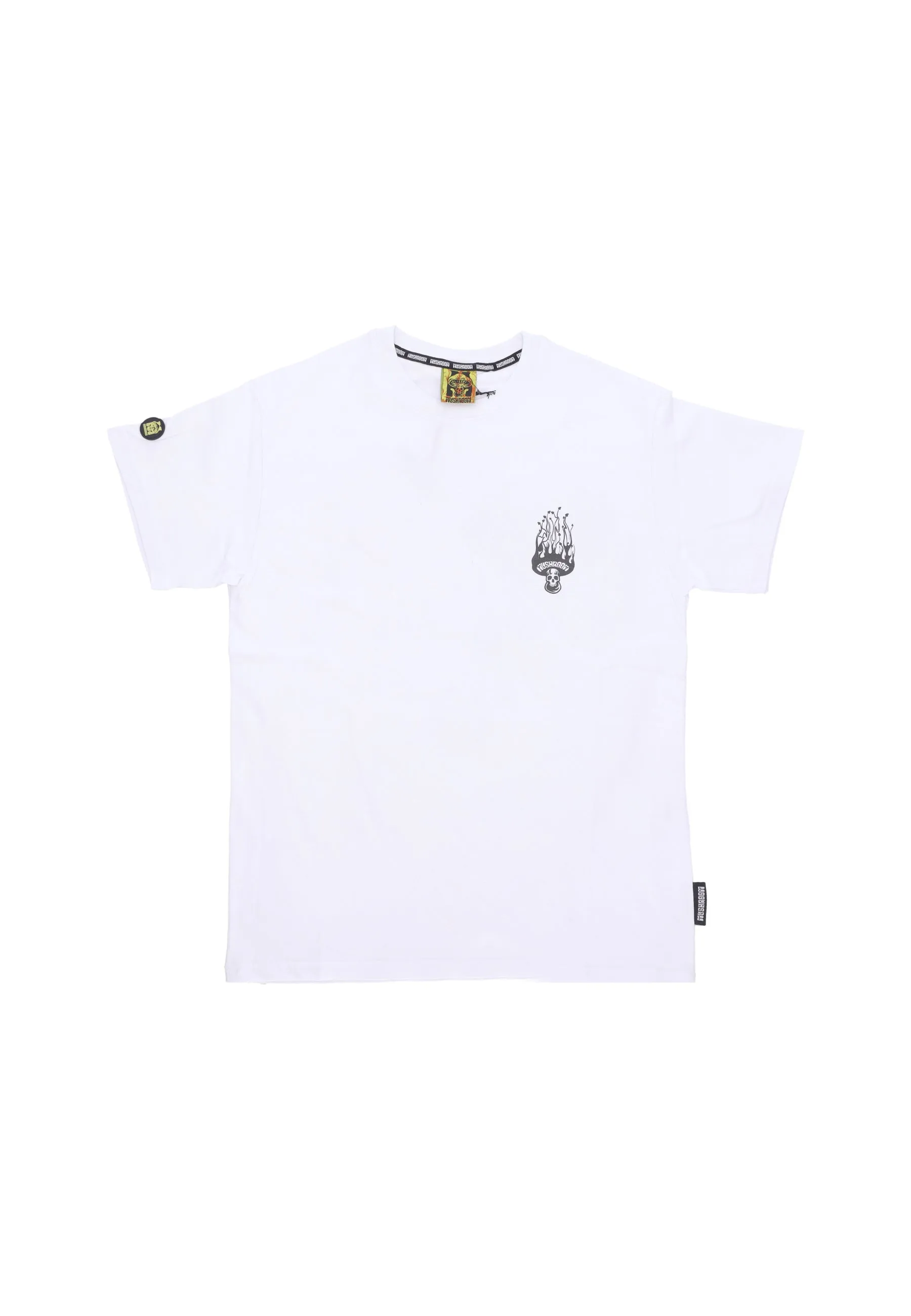 Maglietta Uomo Skull Flame Tee White