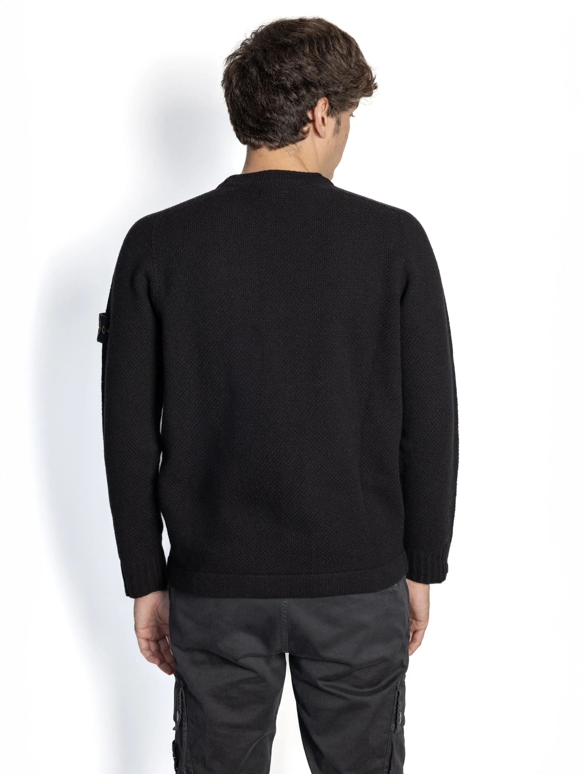Maglione con Finitura in Rilievo Nero