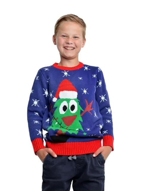 Maglione natalizio blu per bambino