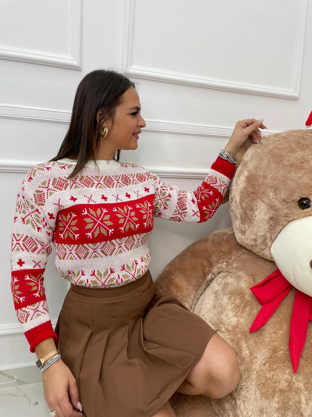 Maglione natalizio con fiocco di neve