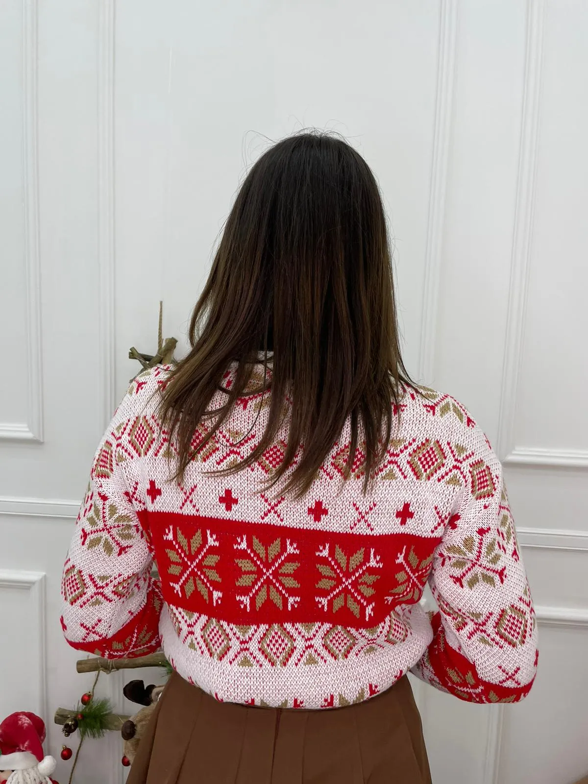 Maglione natalizio con fiocco di neve
