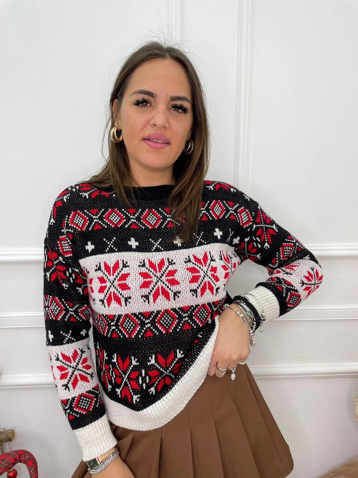 Maglione natalizio con fiocco di neve