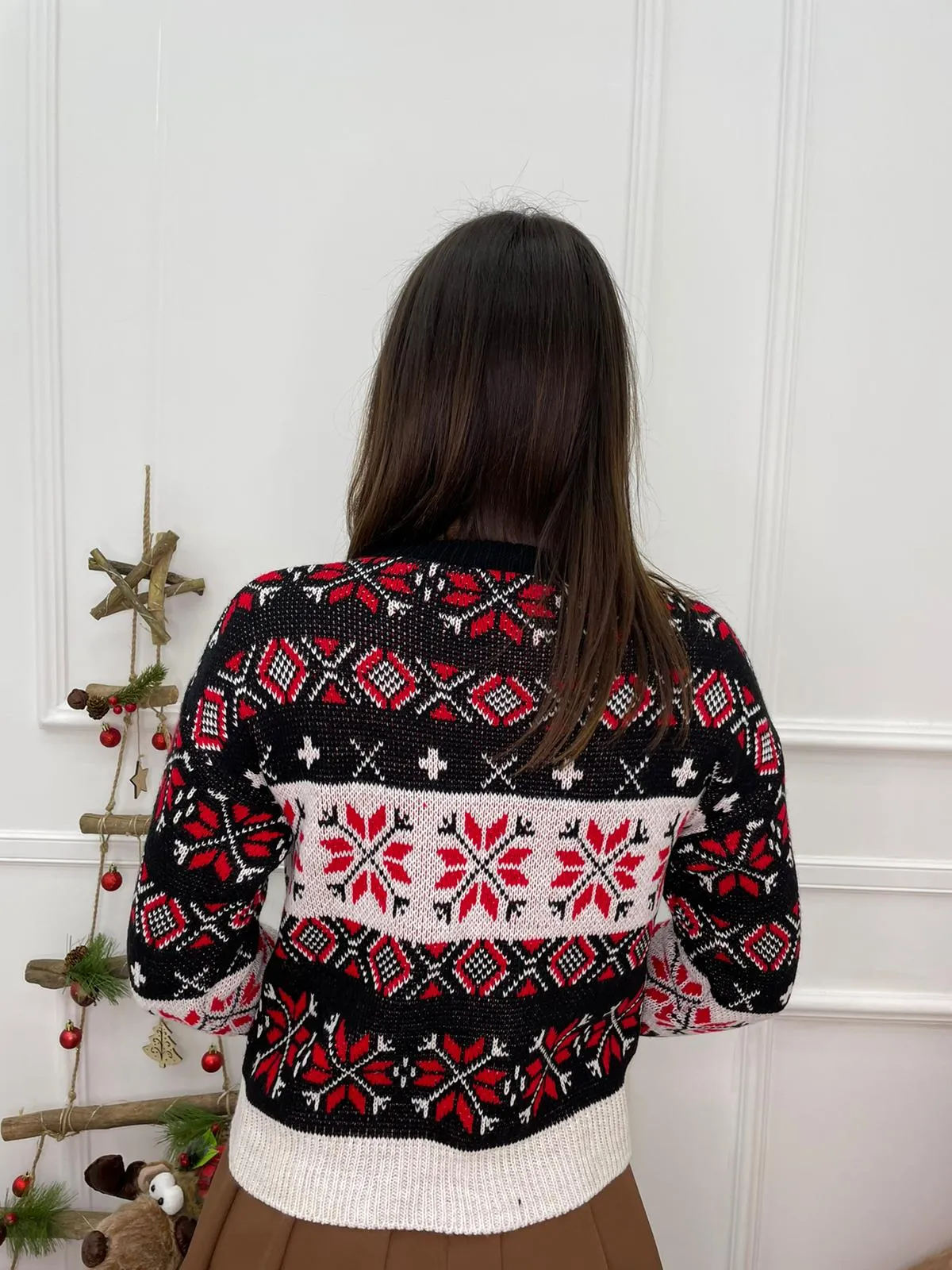 Maglione natalizio con fiocco di neve
