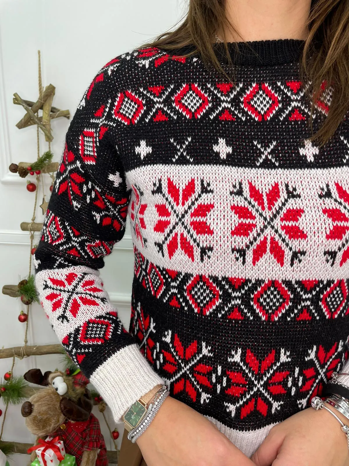 Maglione natalizio con fiocco di neve