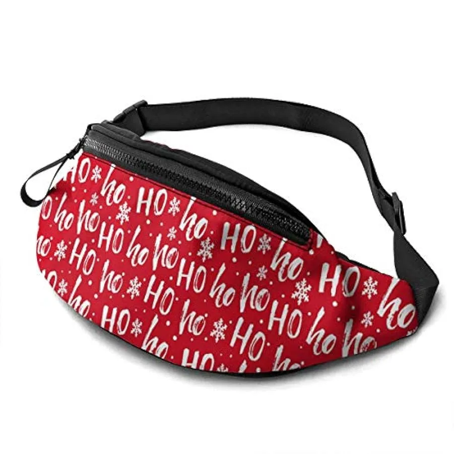 Marsupio per Uomo Donna,Marsupio Ho Ho Rosso con Cintura Tasca a Tracolla Regolabile Borsa a Tracolla Borsa a Tracolla per Viagg