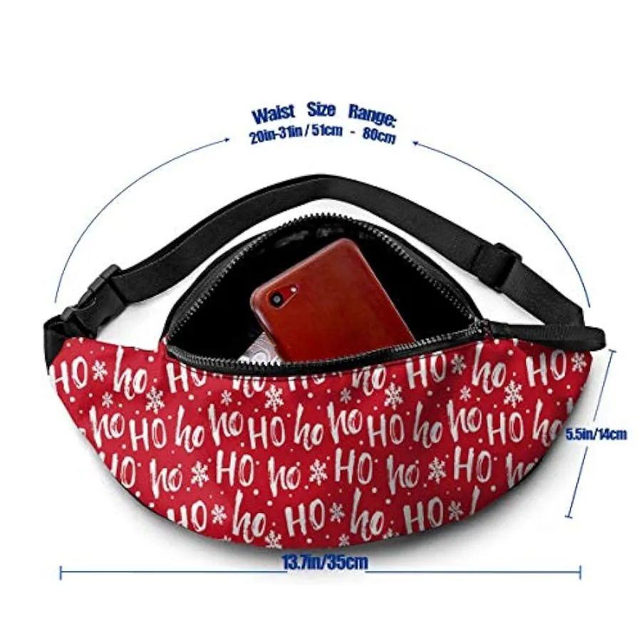 Marsupio per Uomo Donna,Marsupio Ho Ho Rosso con Cintura Tasca a Tracolla Regolabile Borsa a Tracolla Borsa a Tracolla per Viagg