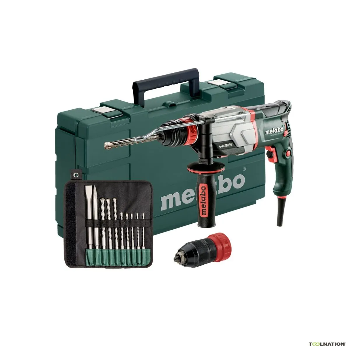 Metabo 600697510 UHE 2660-2 Quick SET Martello multiplo + mandrino a serraggio rapido 800 Watt 18 Nm 2,8 Joule + set di punte e 