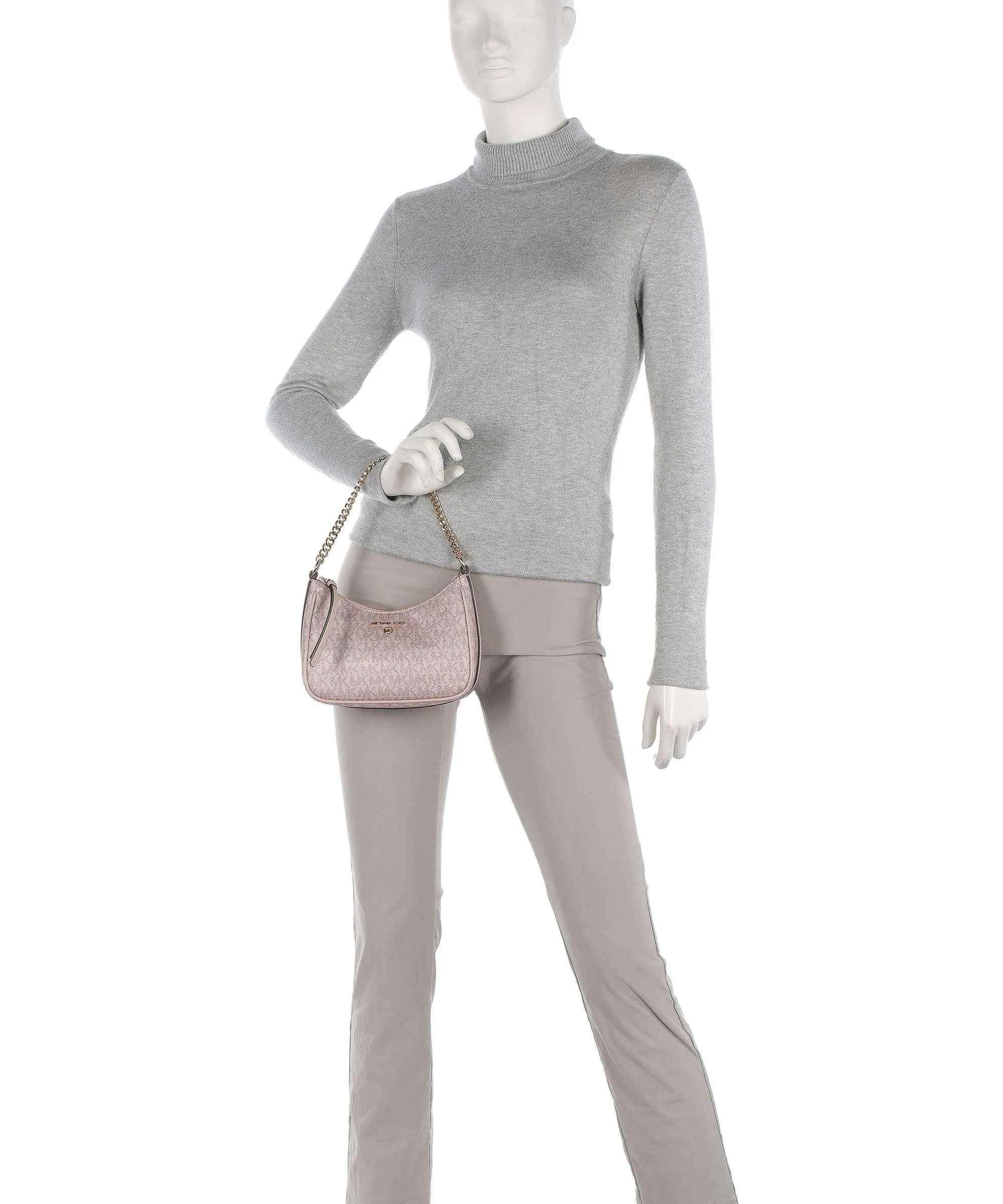  Michael Kors Jet Set Charm Borsa a spalla pelle granulata rosa antico  
