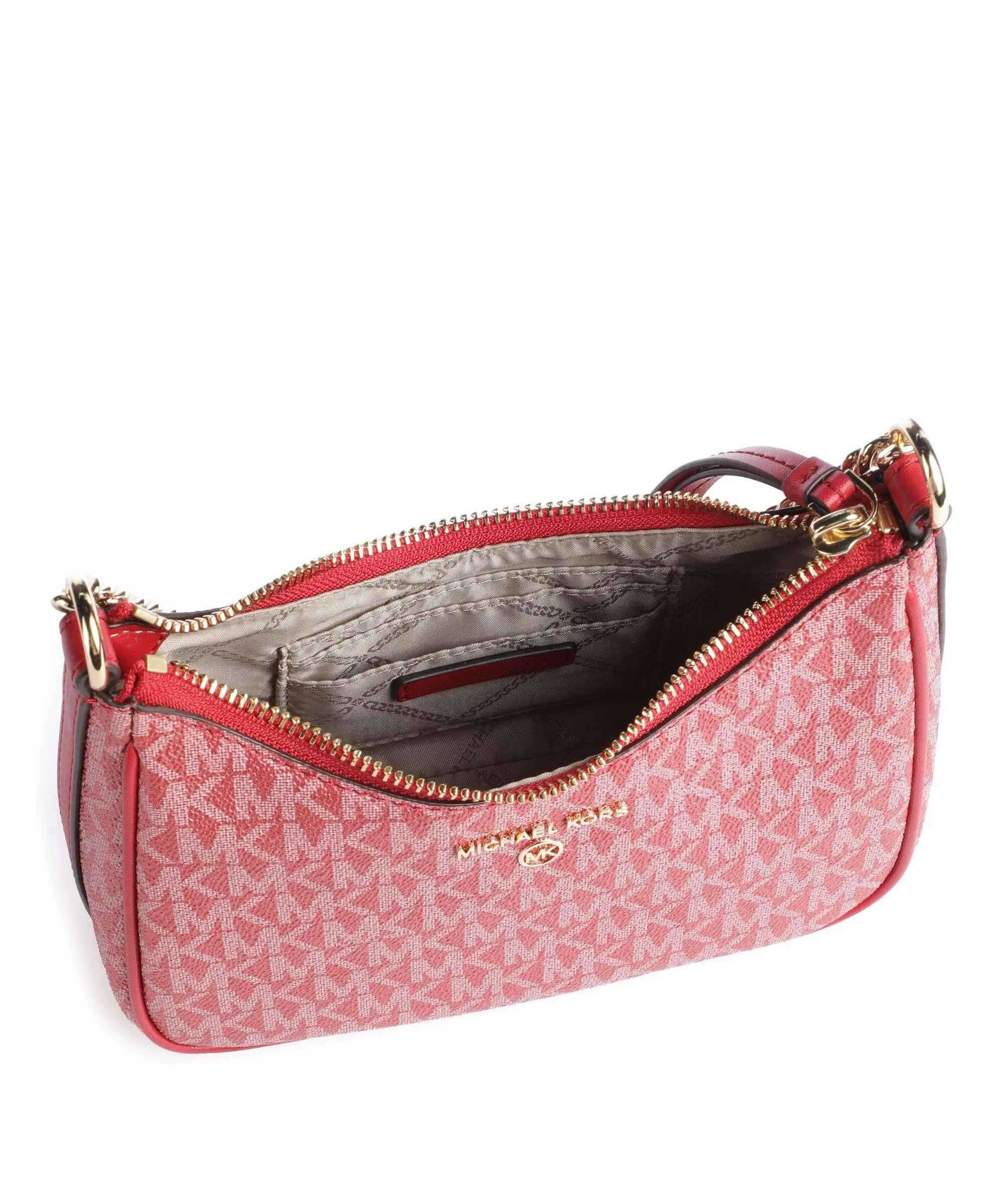  Michael Kors Jet Set Charm Borsa a spalla pelle granulata rosso  