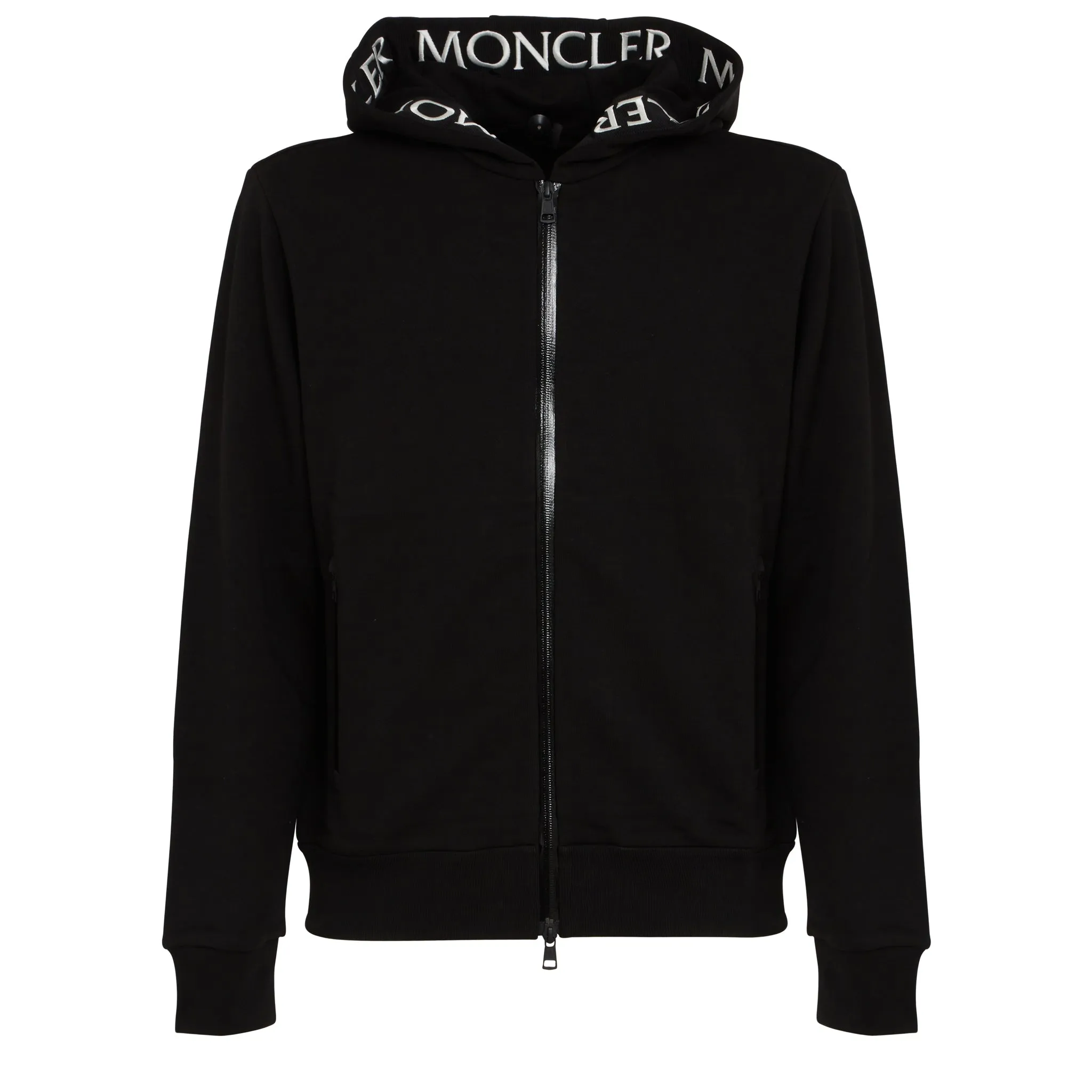 MONCLER  Felpa in cotone nera