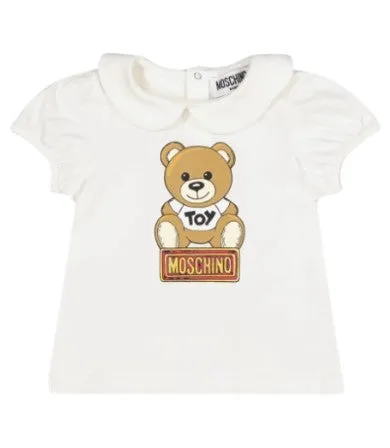 Moschino T-shirt con colletto tondo e logo MCM02S