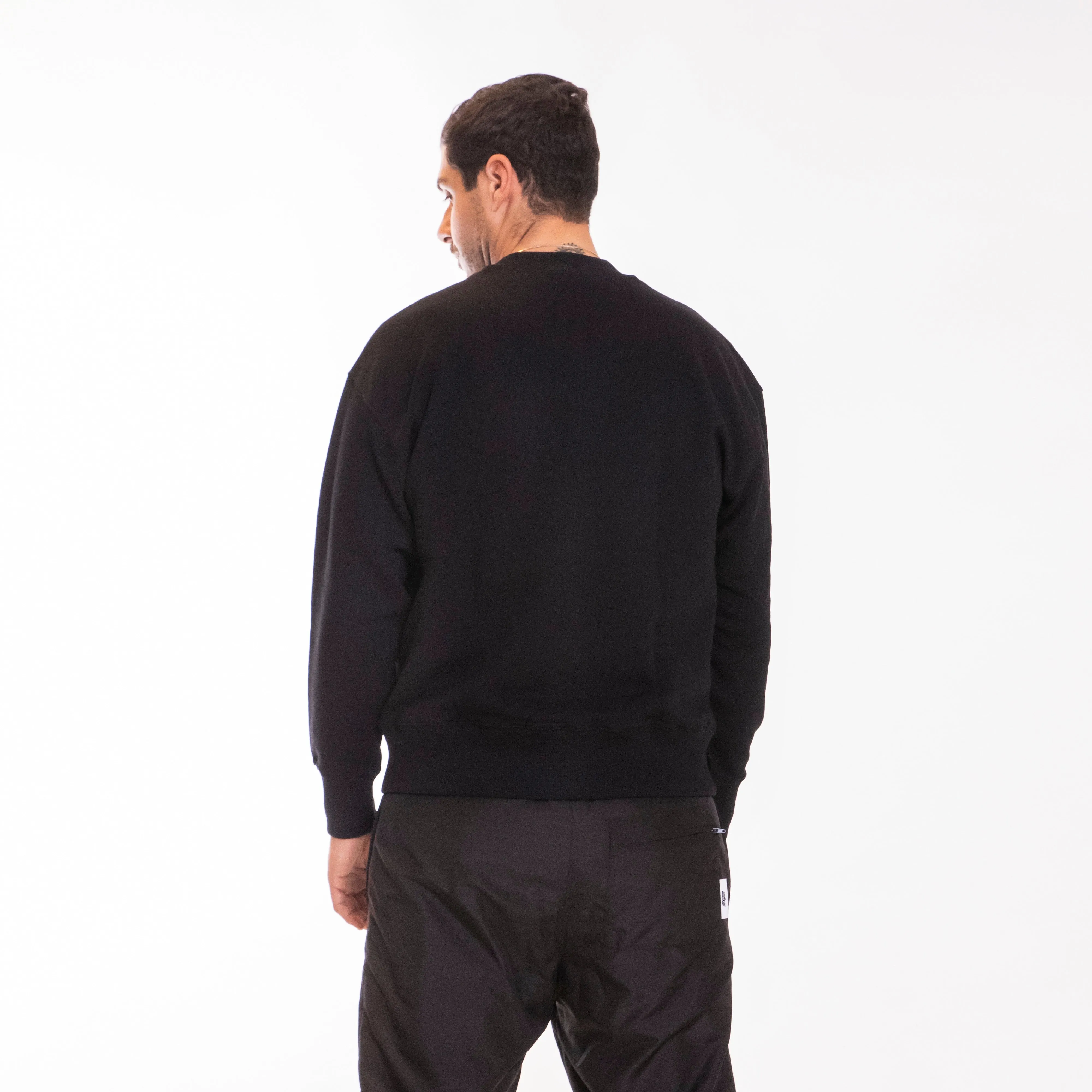 MSGM FELPA STAMPA LOGO FRONTALE NERA