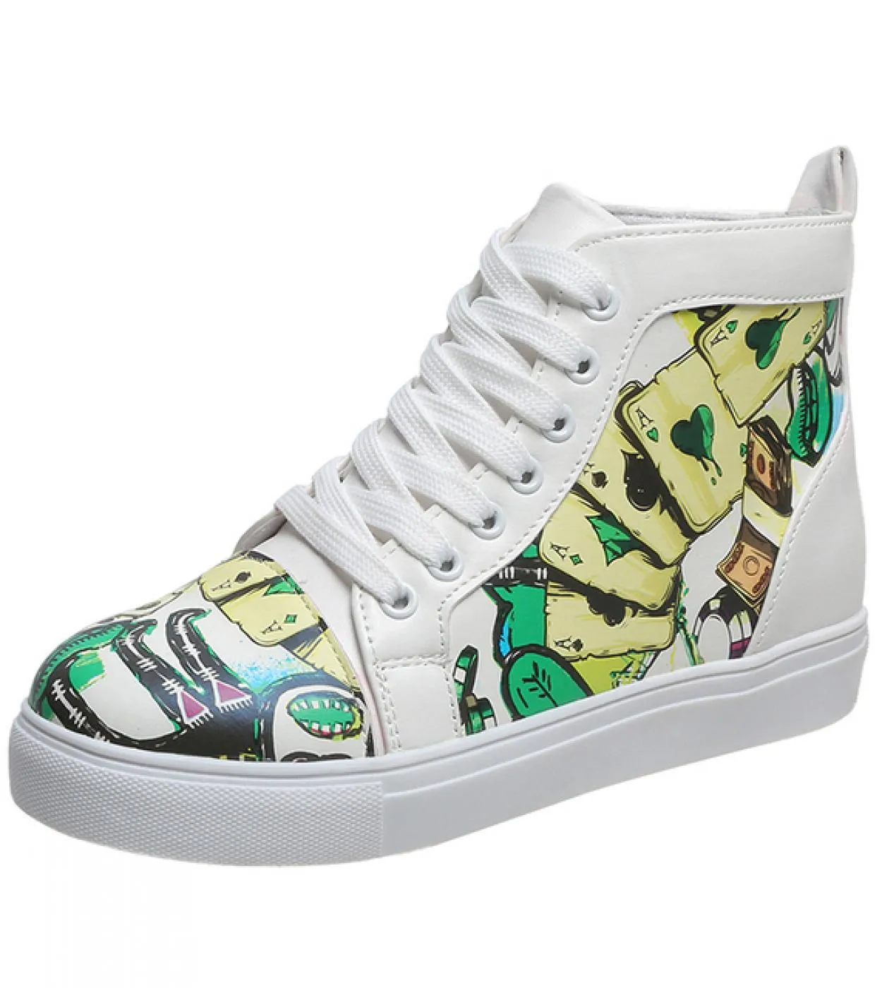 New Graffiti High Top Sneakers da donna 2022 Fashion Stivaletti con suola spessa Scarpe casual da donna Large Size 43 Vulcanized