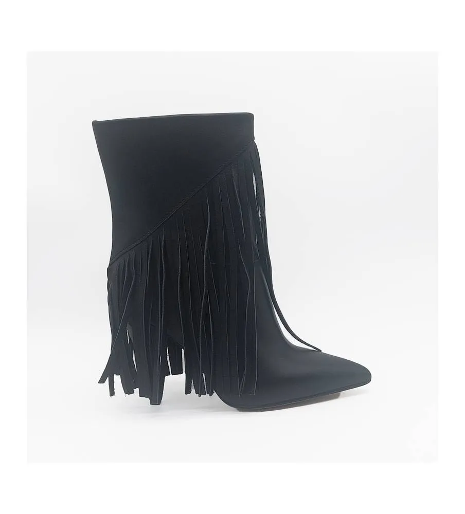 Ni-Na* Stivaletto In Pelle Nero Eleonora Made in Italy