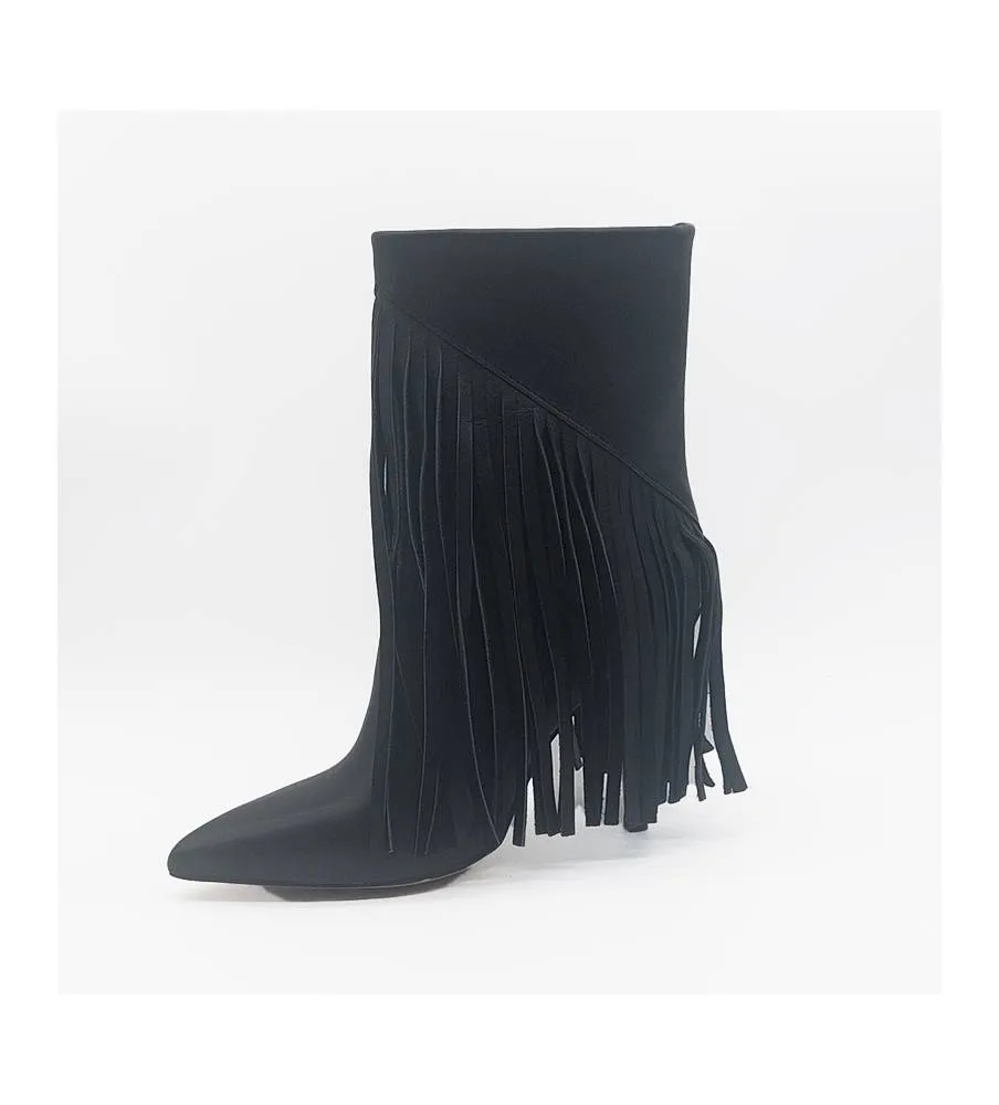 Ni-Na* Stivaletto In Pelle Nero Eleonora Made in Italy