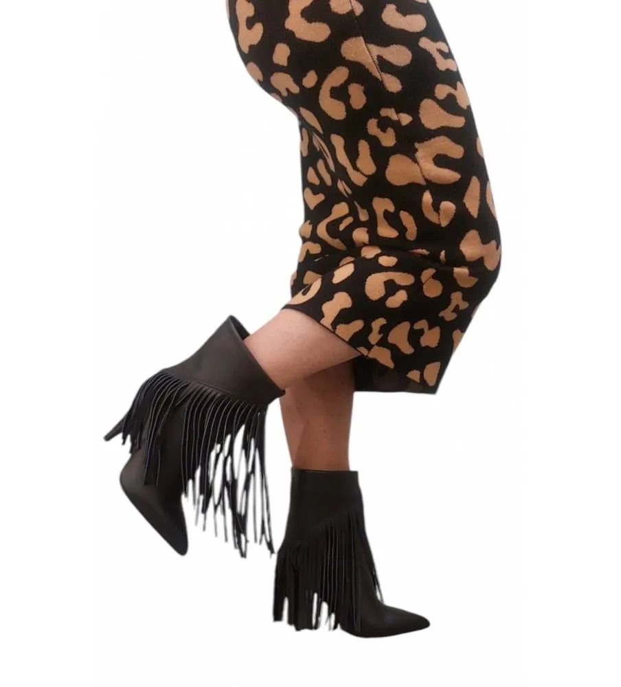 Ni-Na* Stivaletto In Pelle Nero Eleonora Made in Italy
