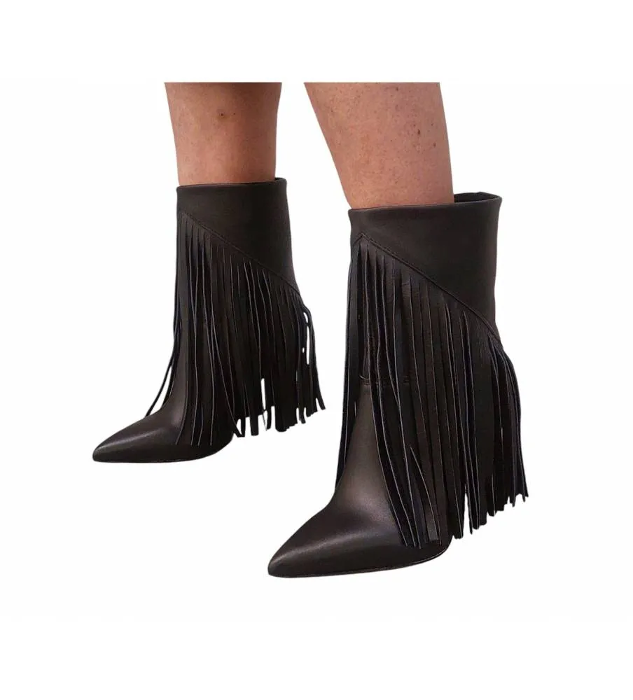Ni-Na* Stivaletto In Pelle Nero Eleonora Made in Italy