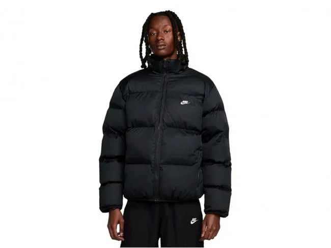 NIKE GIACCA PIUMINO UOMO INVERNO FB7368 010  CLUB PUFFER JKT BLACK/WHITE