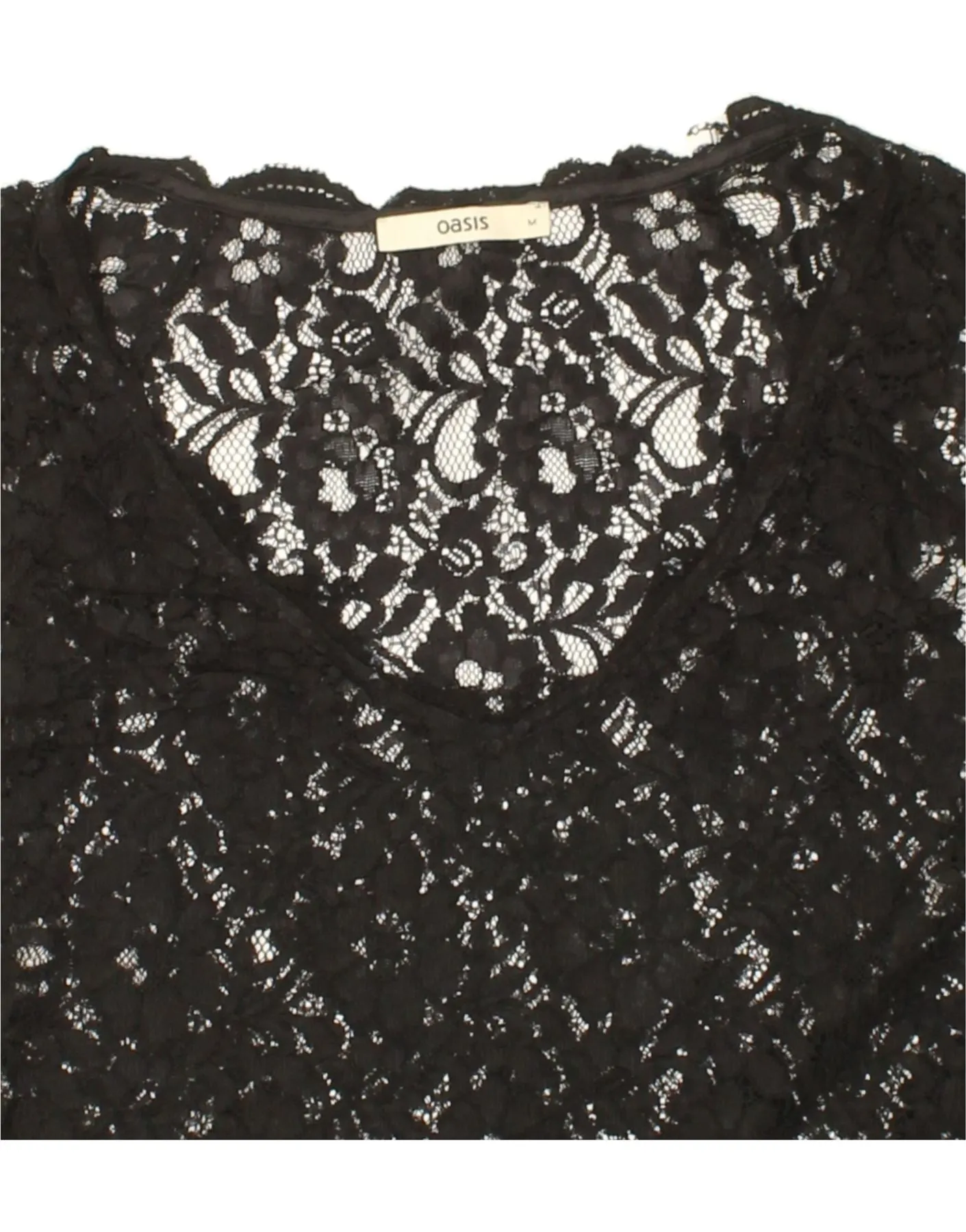 OASIS Womens Sleeveless Blouse Top UK 12 Medium Black Floral Polyamide