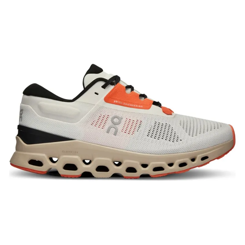 On Cloudstratus 3 Undyed Bianco Arancio - Scarpe Running Donna