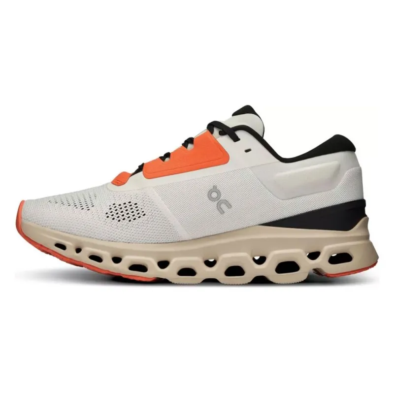 On Cloudstratus 3 Undyed Bianco Arancio - Scarpe Running Donna