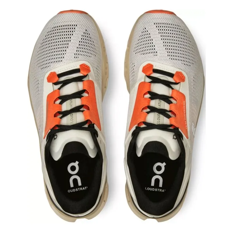 On Cloudstratus 3 Undyed Bianco Arancio - Scarpe Running Donna
