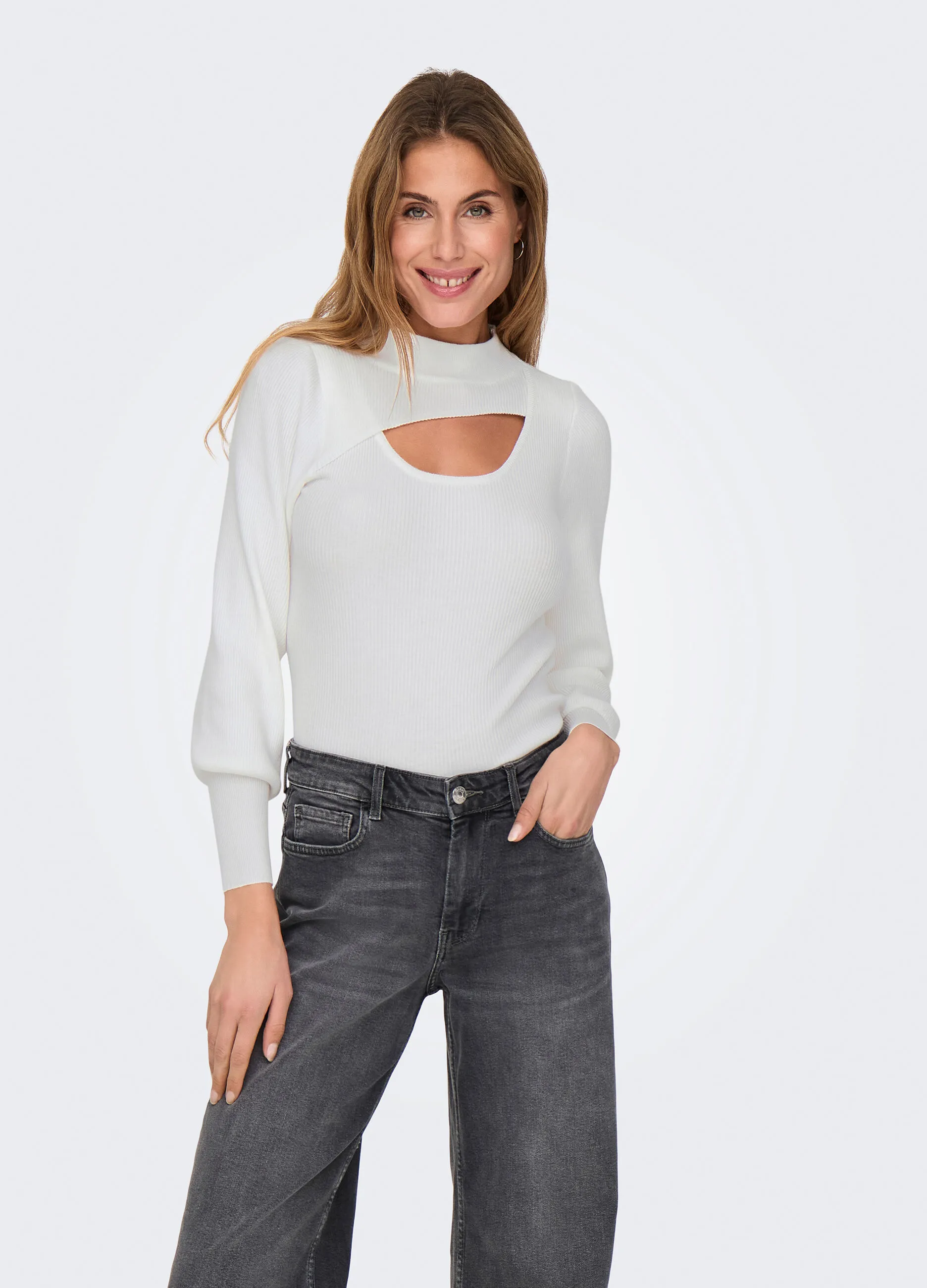 ONLY  Pullover a maniche lunghe con cut out donna