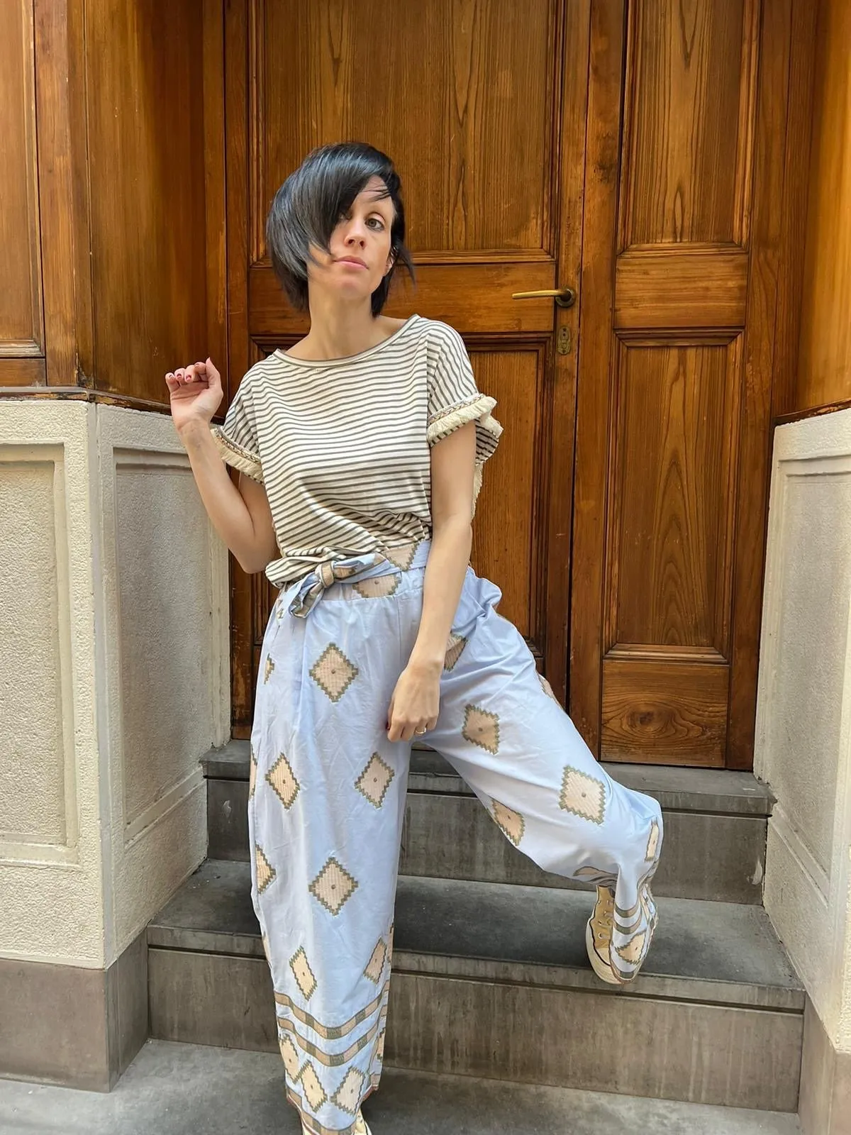 Pantalone Boho Azzurro