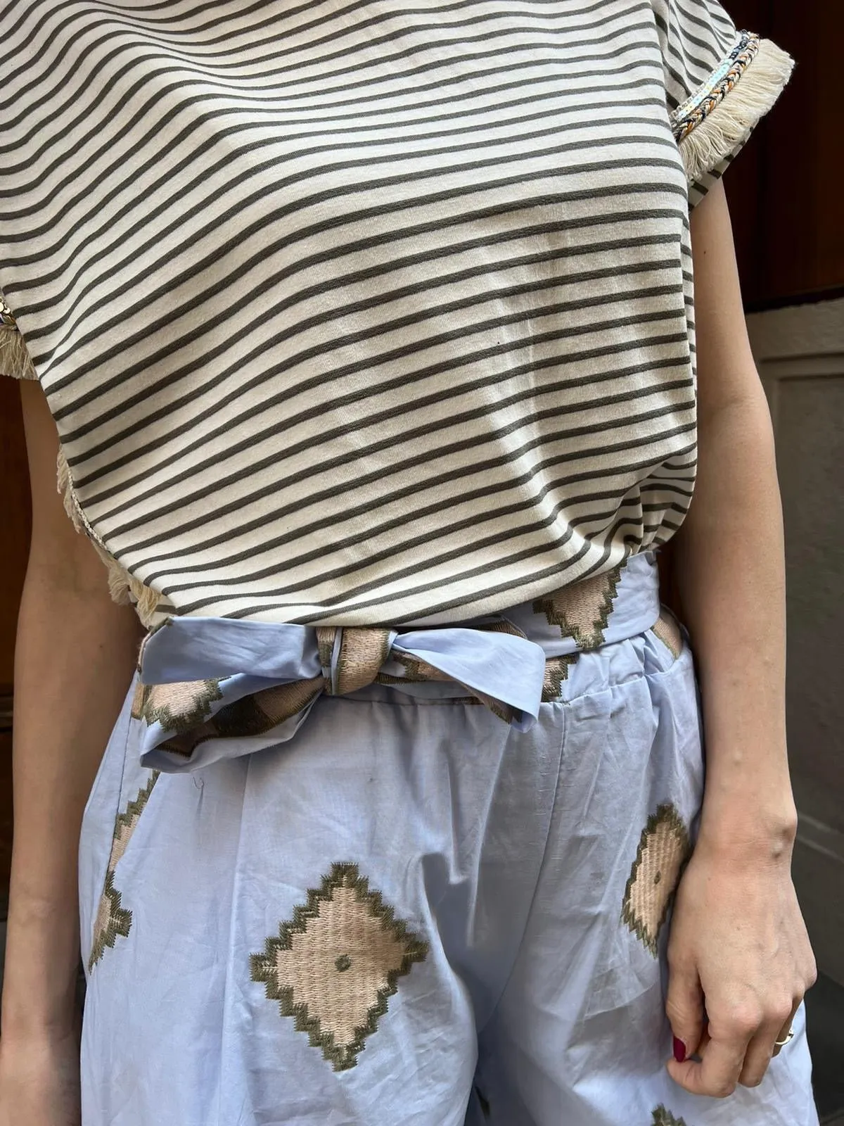 Pantalone Boho Azzurro