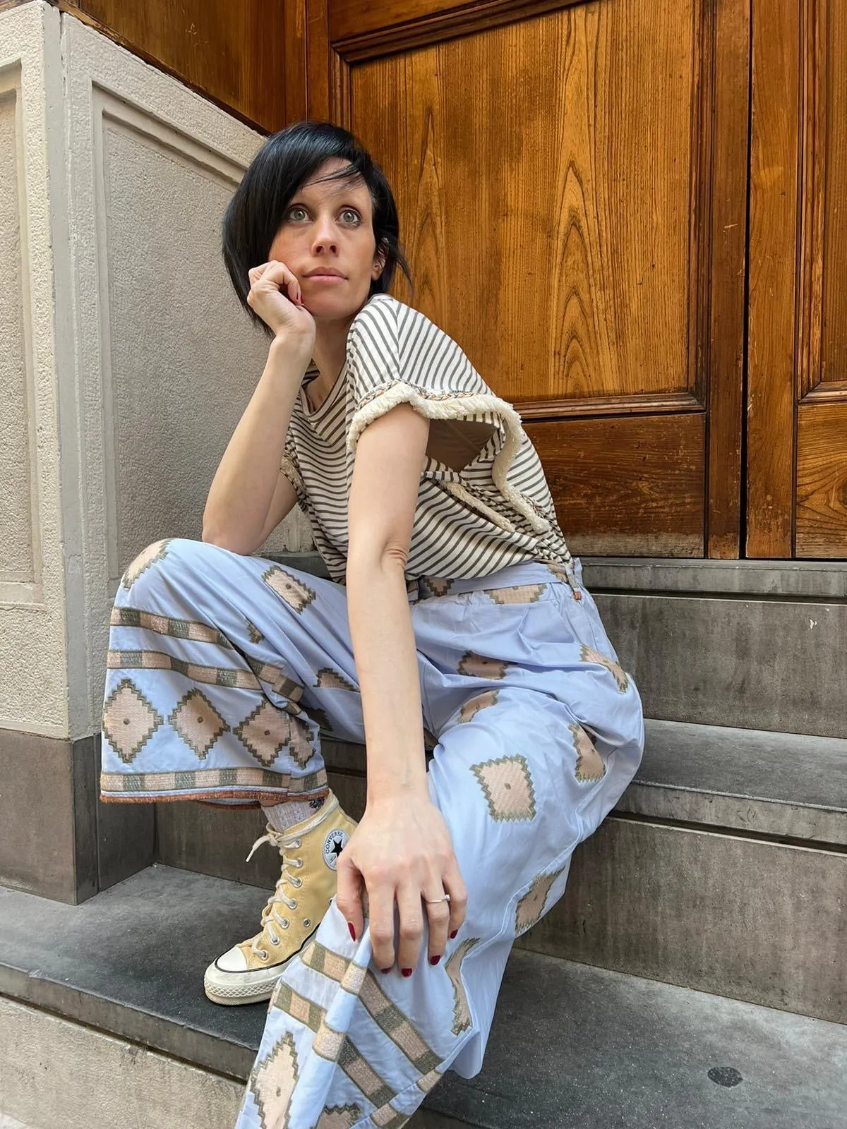 Pantalone Boho Azzurro