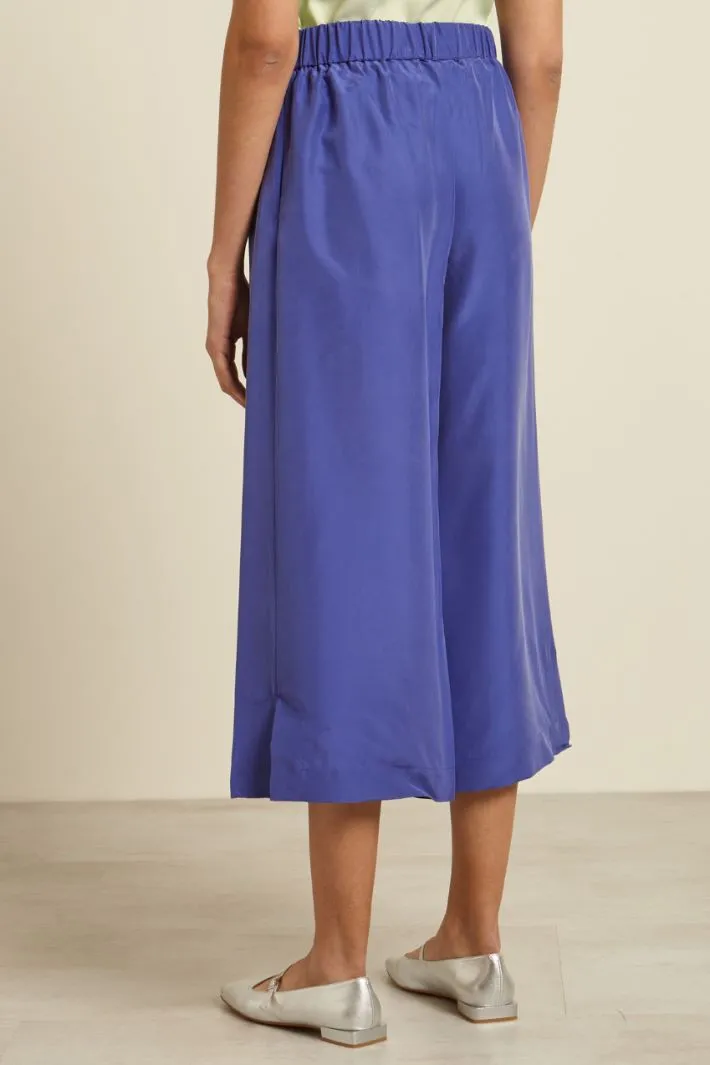 Pantaloni ampi in pura seta