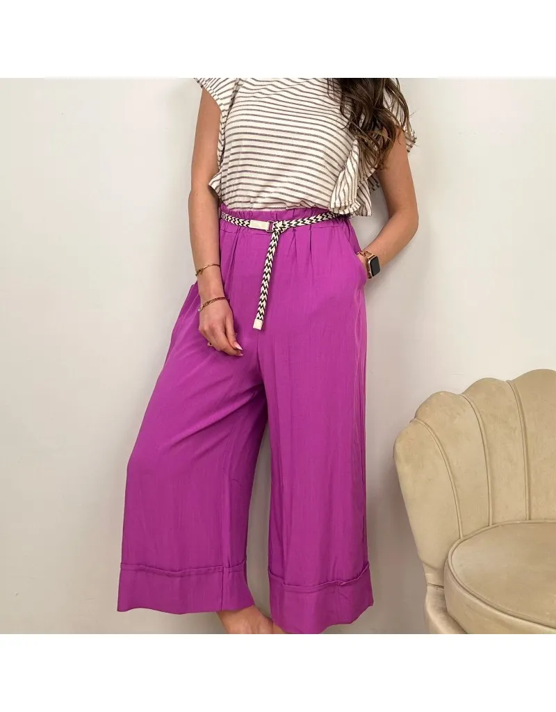 PANTALONI PALAZZO MAGENTA