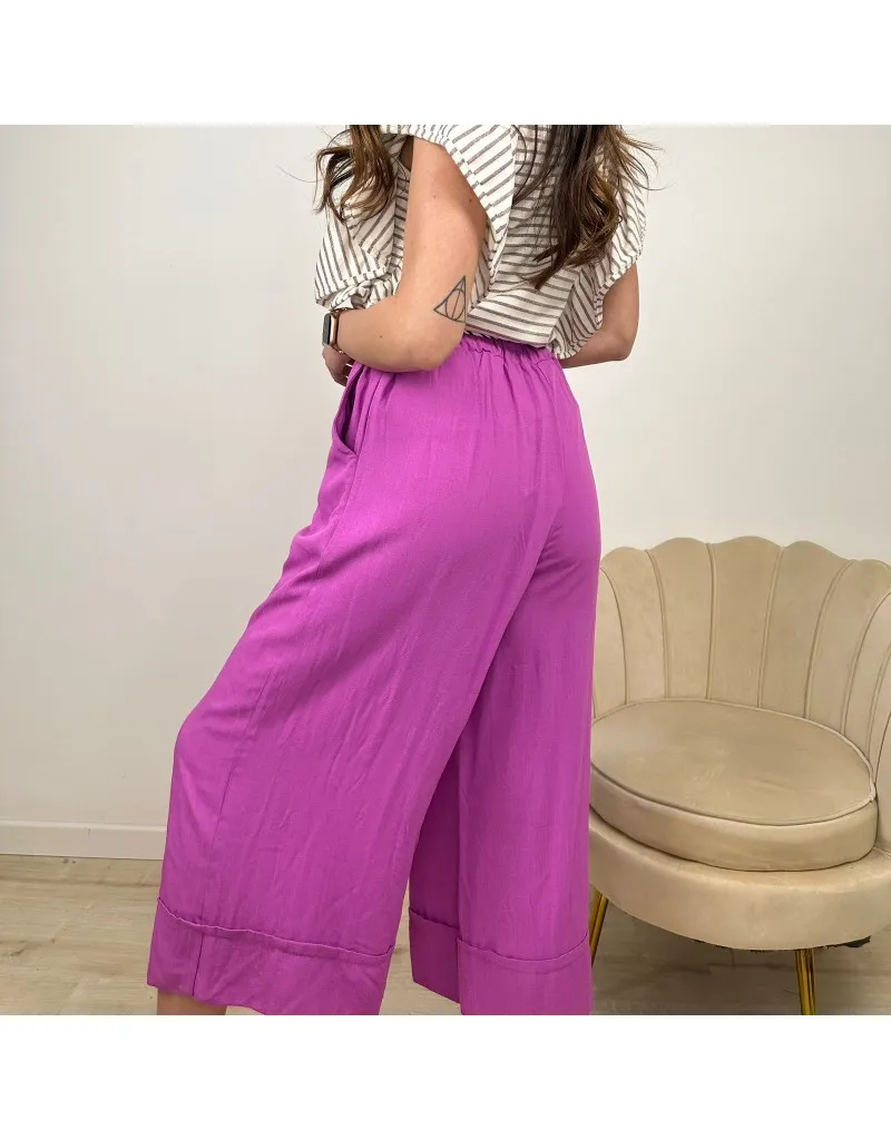 PANTALONI PALAZZO MAGENTA