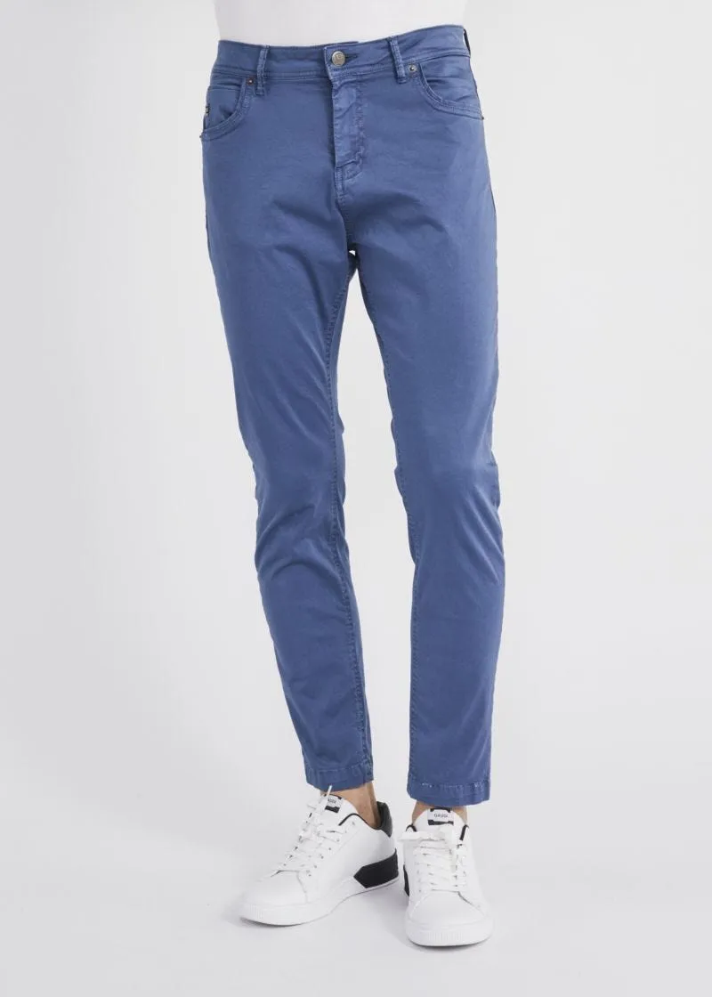 Pantaloni slim in raso di cotone