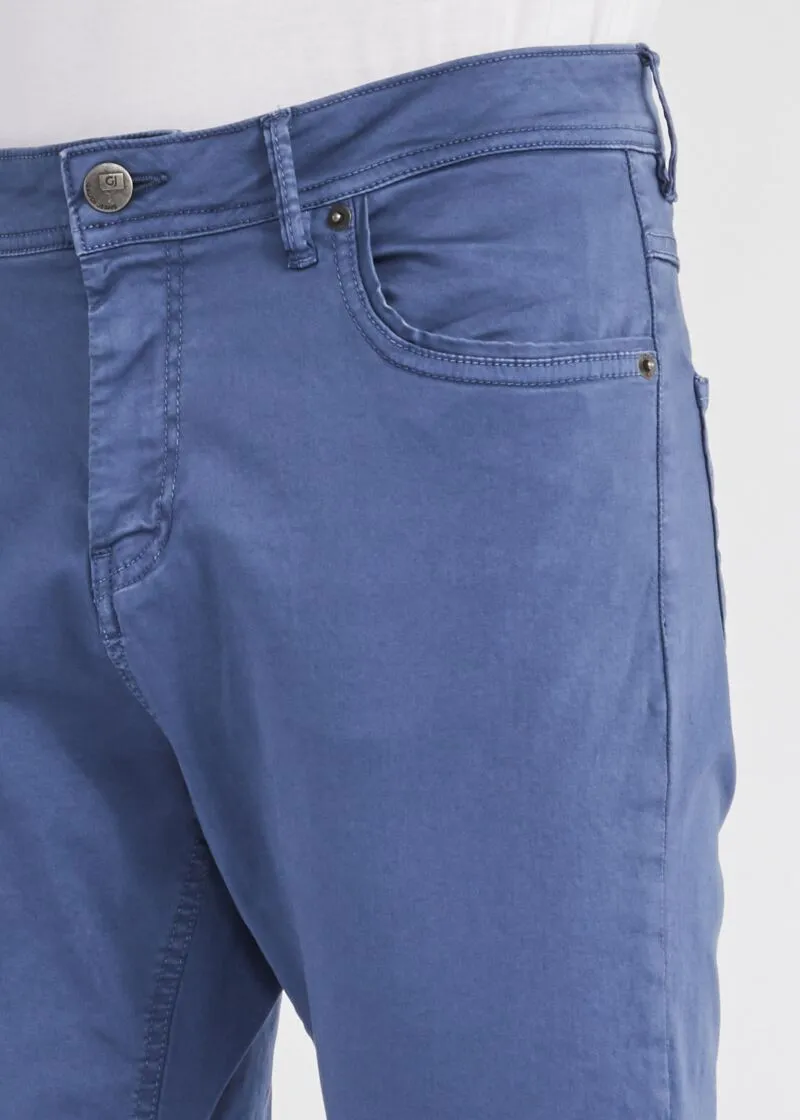 Pantaloni slim in raso di cotone