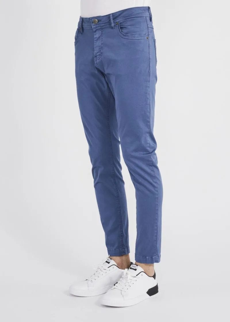 Pantaloni slim in raso di cotone