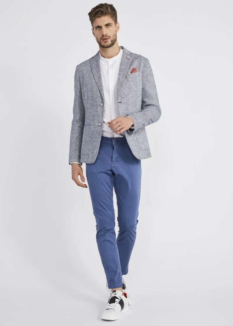 Pantaloni slim in raso di cotone