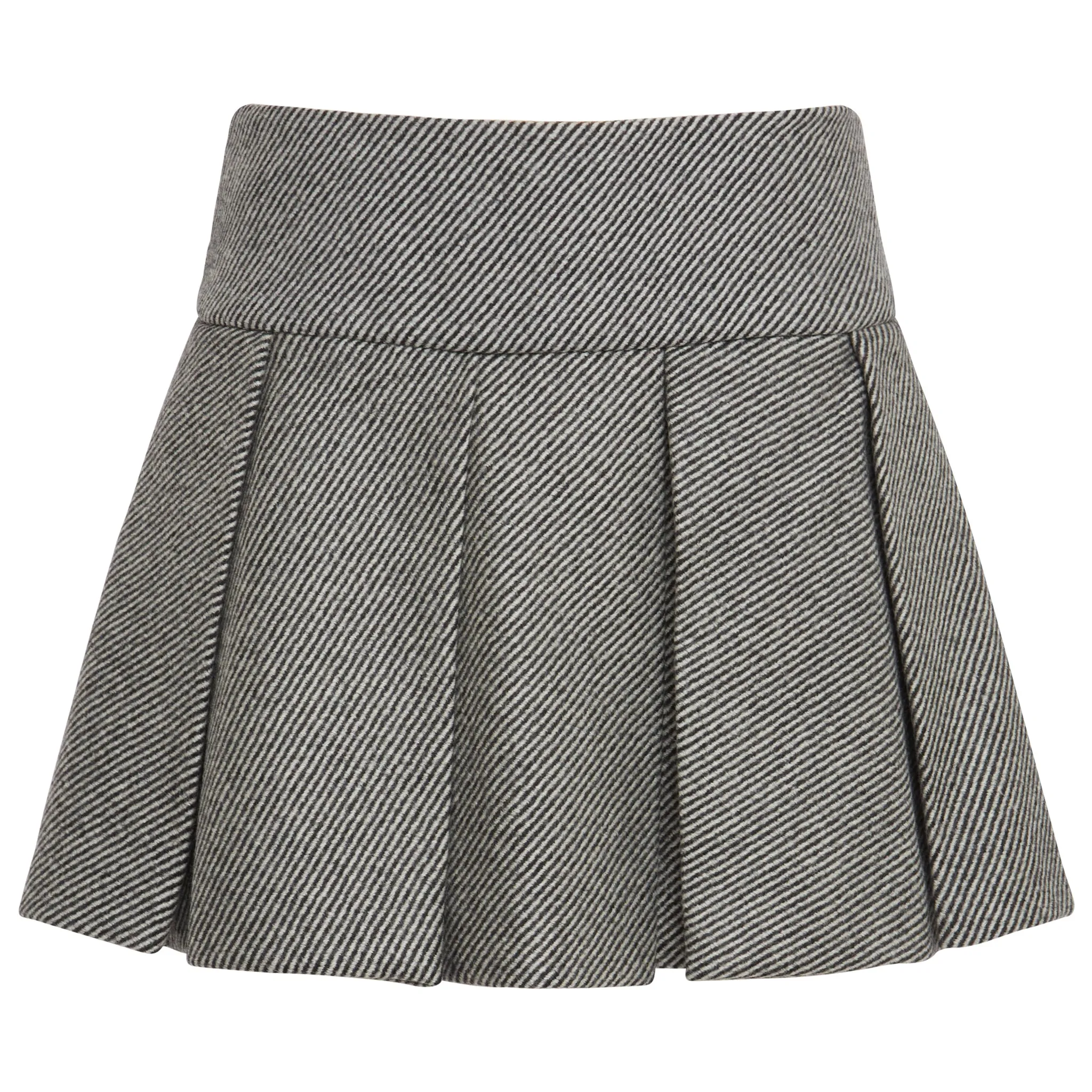 PATOU  Mini gonna in lana grigia