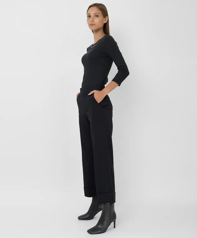 Peserico Pantaloni cropped blu scuro P0473806703