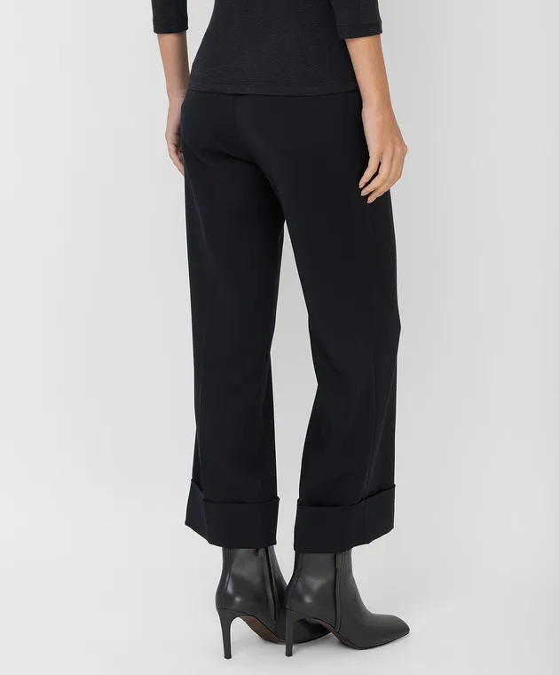Peserico Pantaloni cropped blu scuro P0473806703