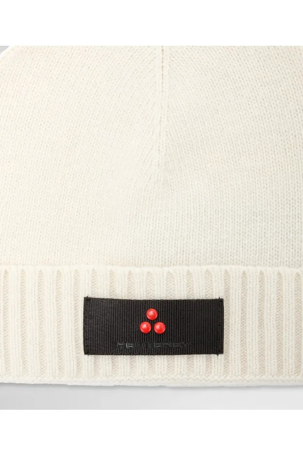 Peuterey Cappello in Tricost Misto Lana Bianco